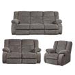 Bowery Hill Contemporary Gray Reclining Chenille Fabric Sofa Set