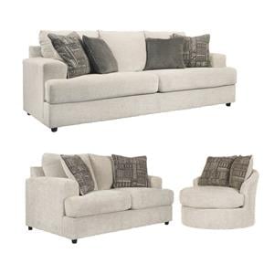 Bowery Hill Living Room Set of Loveseat, Sofa, & Accent Chair