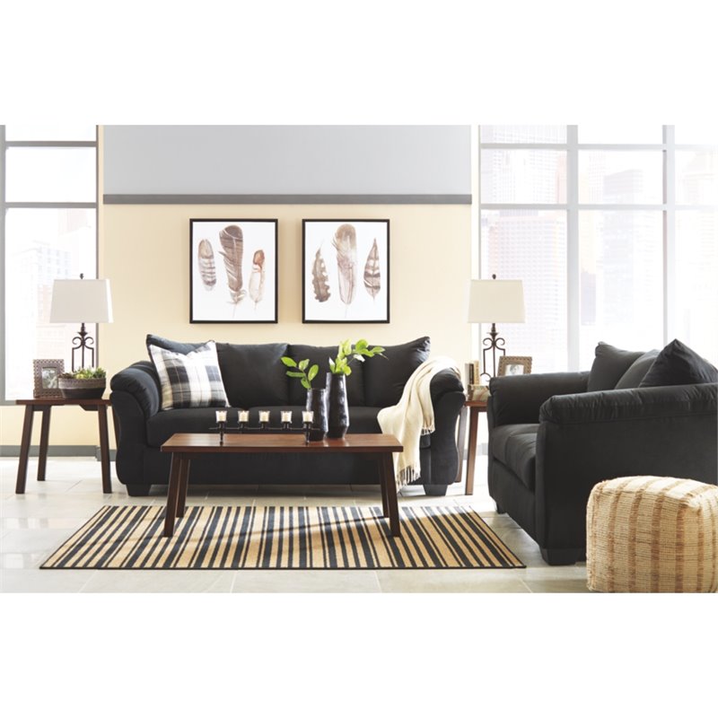 Bowery Hill 3-Piece Black Living Room Set of Recliner, Loveseat, & Sofa