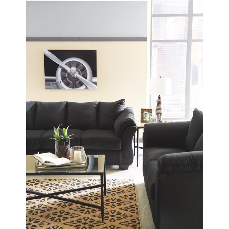 Bowery Hill 3-Piece Black Living Room Set of Recliner, Loveseat, & Sofa