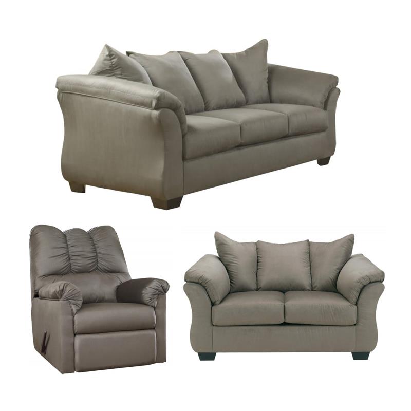 Bowery Hill Living Room Set of Loveseat, Rocker Recliner, & Sofa