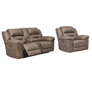 Bowery Hill Living Room Set of Power Reclining Loveseat & Rocker Recliner