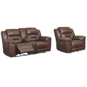 Bowery Hill 2-Piece Reclining Set of Loveseat and Rocker Recliner