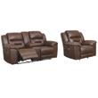 Bowery Hill 2-Piece Reclining Set of Loveseat and Rocker Recliner