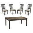 Bowery Hill Urban Farmhouse Dining Set with 4 Side Chairs and Table