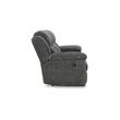 Bowery Hill Reclining Sofa and Loveseat Set in Gray Polyester
