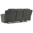 Bowery Hill Reclining Sofa and Loveseat Set in Gray Polyester