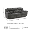 Bowery Hill Reclining Sofa and Loveseat Set in Gray Polyester