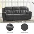 Bowery Hill Reclining Sofa and Loveseat Set in Gray Polyester