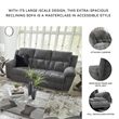 Bowery Hill Reclining Sofa and Loveseat Set in Gray Polyester
