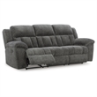 Bowery Hill Reclining Sofa and Loveseat Set in Gray Polyester