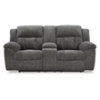 Bowery Hill Reclining Sofa and Loveseat Set in Gray Polyester