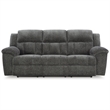 Bowery Hill Reclining Sofa and Loveseat Set in Gray Polyester