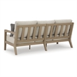 Bowery Hill Outdoor Loveseat and Sofa Set in Light Gray