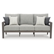 Bowery Hill Outdoor Loveseat and Sofa Set in Gray