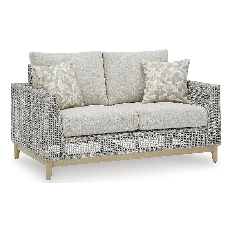 Bowery Hill 2-Piece Gray Outdoor Loveseat and Sofa Set