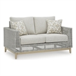 Bowery Hill 2-Piece Gray Outdoor Loveseat and Sofa Set
