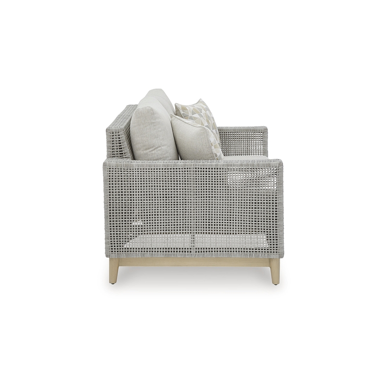 Bowery Hill 2-Piece Gray Outdoor Loveseat and Sofa Set