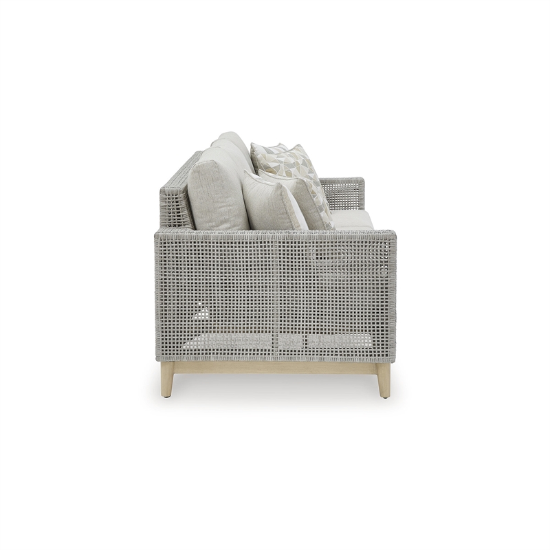 Bowery Hill 2-Piece Gray Outdoor Loveseat and Sofa Set