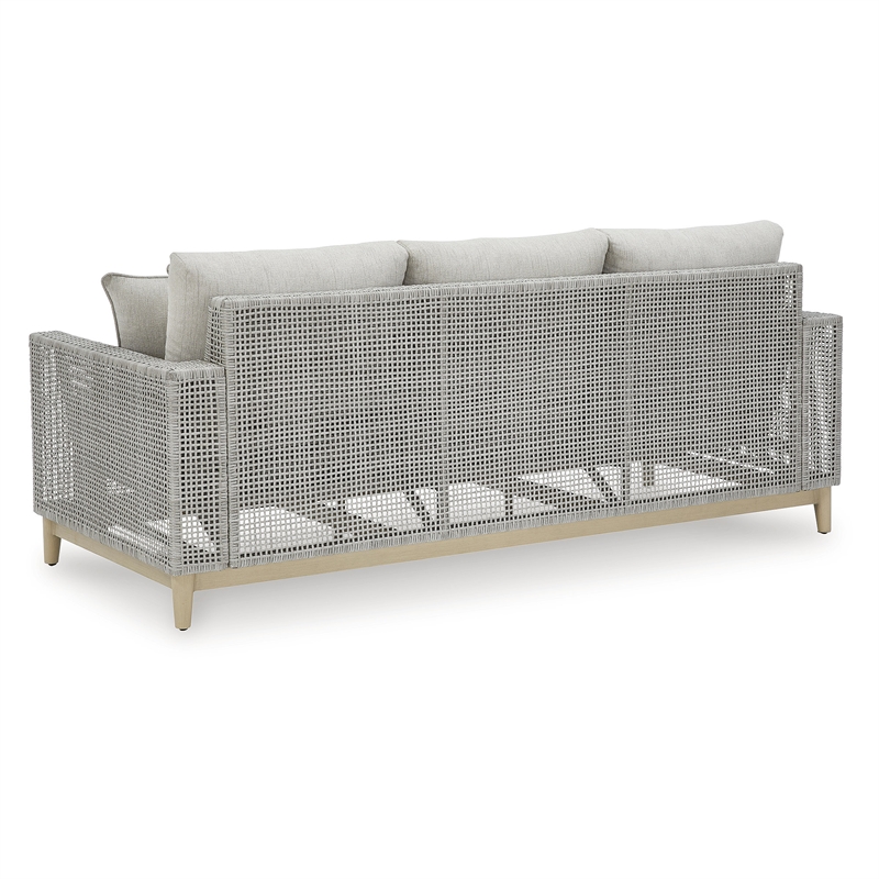 Bowery Hill 2-Piece Gray Outdoor Loveseat and Sofa Set