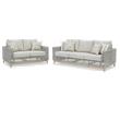 Bowery Hill 2-Piece Gray Outdoor Loveseat and Sofa Set