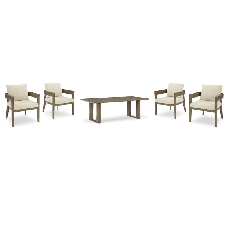 Bowery Hill 3-Piece Outdoor Dining Set with Dark Brown Table and Chairs