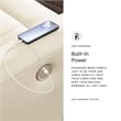 Bowery Hill Beige Power Reclining Sofa & Loveseat Set in Faux Leather