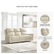 Bowery Hill Beige Power Reclining Sofa & Loveseat Set in Faux Leather