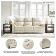 Bowery Hill Beige Power Reclining Sofa & Loveseat Set in Faux Leather
