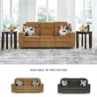 Bowery Hill Reclining Sofa & Loveseat Set in Brown Polyester