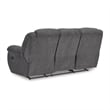Bowery Hill Reclining Sofa & Loveseat Set in Charcoal Polyester