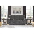 Bowery Hill Reclining Sofa & Loveseat Set in Charcoal Polyester