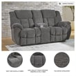 Bowery Hill Reclining Sofa & Loveseat Set in Charcoal Polyester