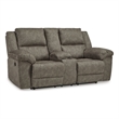 Bowery Hill 2-Piece Reclining Sofa & Loveseat Set in Gray Faux Leather