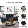 Bowery Hill Loveseat & Sofa Set in Navy Blue Polyester