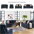 Bowery Hill Loveseat & Sofa Set in Navy Blue Polyester