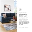 Bowery Hill Loveseat & Sofa Set in Navy Blue Polyester
