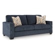 Bowery Hill Loveseat & Sofa Set in Navy Blue Polyester