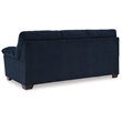 Bowery Hill Loveseat and Sofa Set in Navy Polyester