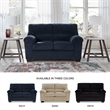 Bowery Hill Loveseat and Sofa Set in Navy Polyester