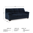 Bowery Hill Loveseat and Sofa Set in Navy Polyester