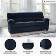 Bowery Hill Loveseat and Sofa Set in Navy Polyester