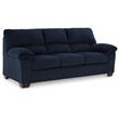 Bowery Hill Loveseat and Sofa Set in Navy Polyester