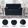Bowery Hill Loveseat and Sofa Set in Navy Polyester