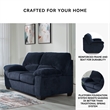 Bowery Hill Loveseat and Sofa Set in Navy Polyester