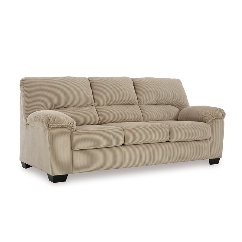 Bowery Hill 2-Piece Living Room Set of Loveseat & Sofa in Sand Polyester