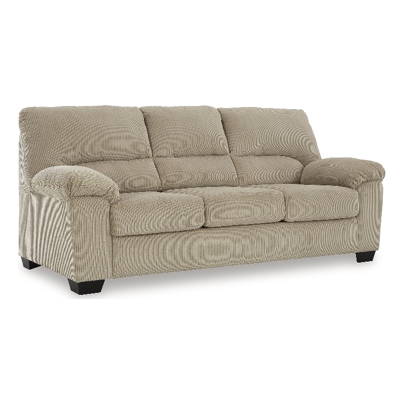 Bowery Hill 2-Piece Living Room Set of Loveseat & Sofa in Sand Polyester
