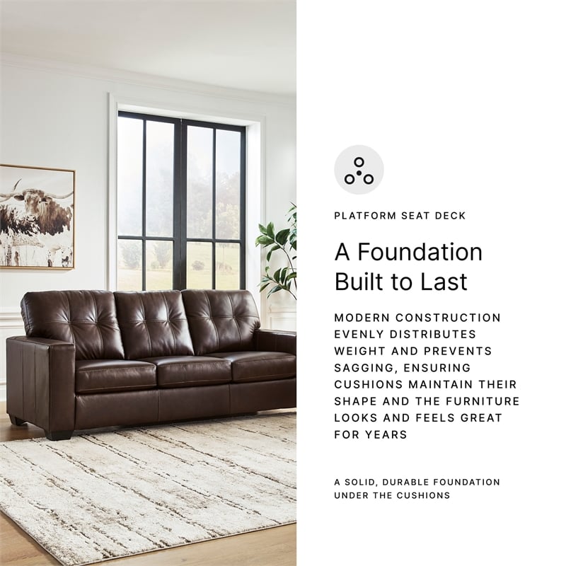 Bowery Hill 2-Piece Living Room Set of Loveseat & Sofa in Dark Brown