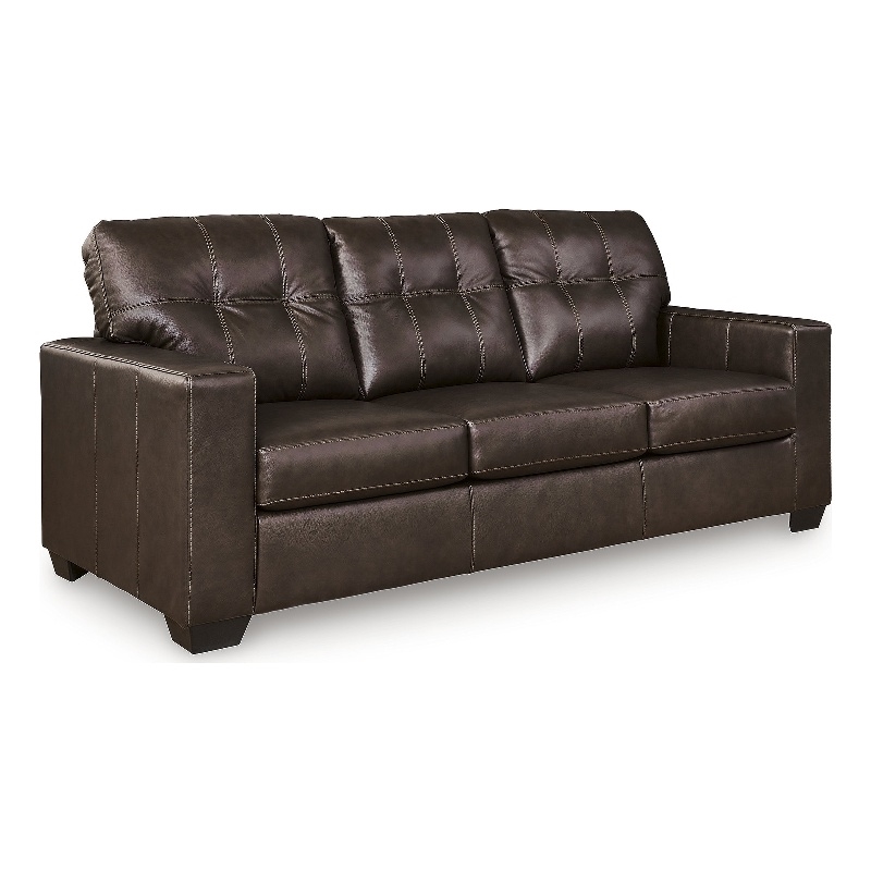 Bowery Hill 2-Piece Living Room Set of Loveseat & Sofa in Dark Brown