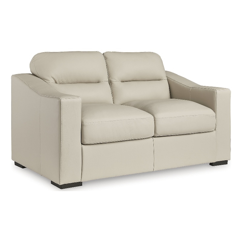 Bowery Hill Sofa & Loveseat Set in Almond Faux Leather